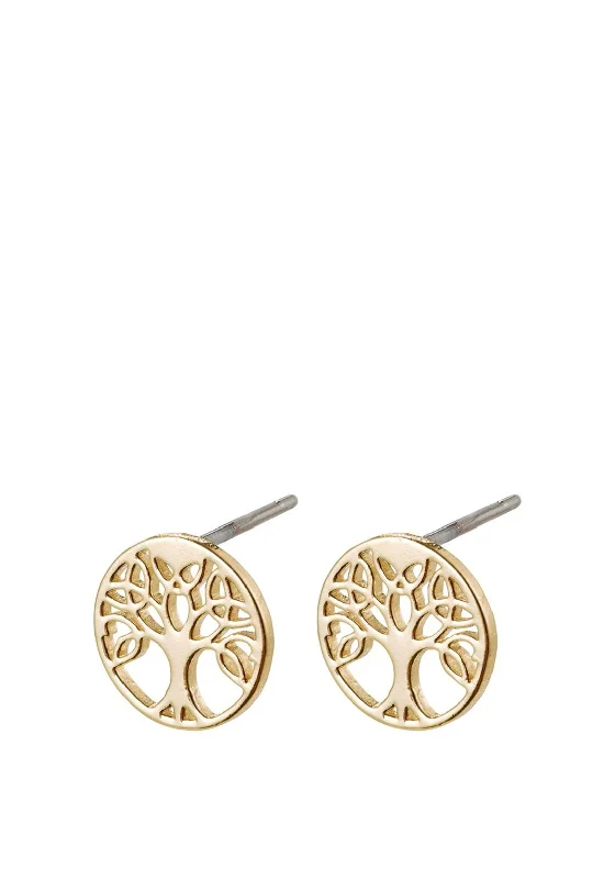 Pilgrim Georgina Tree Motif Stud Earrings, Gold