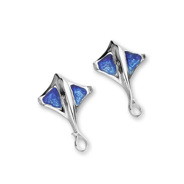 Ray Silver Enamel Stud Earrings FEE 9