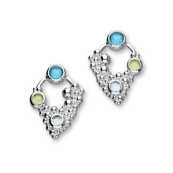 Seafoam Silver Stone Stud Earrings CE450