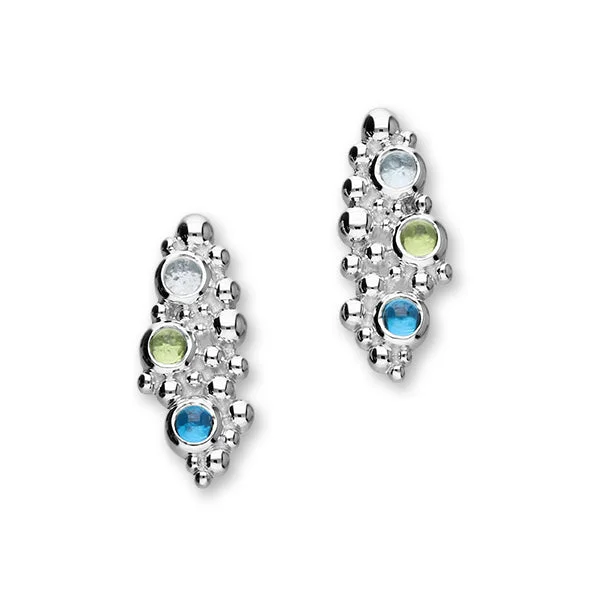 Seafoam Silver Stone Stud Earrings CE454