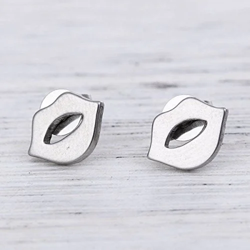 Sexy Sparkles  Lips stainless steel stud earrings for women girls