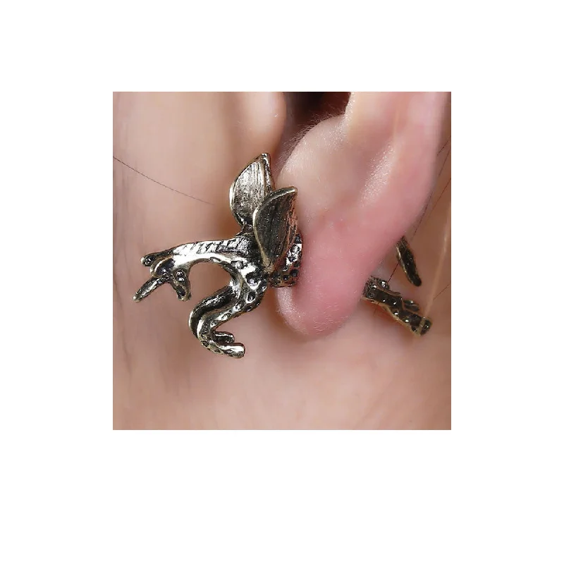 SEXY SPARKLES Sexy Sparkles Pegasus Flying Horse 3D Double Sided Ear Stud Earrings for Women