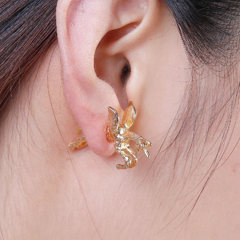 SEXY SPARKLES Sexy Sparkles Pegasus Flying Horse 3D Double Sided Ear Stud Earrings for Women