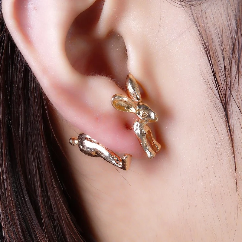 SEXY SPARKLES Sexy Sparkles Rabbit 3D Double Sided Ear Stud Earrings for Women