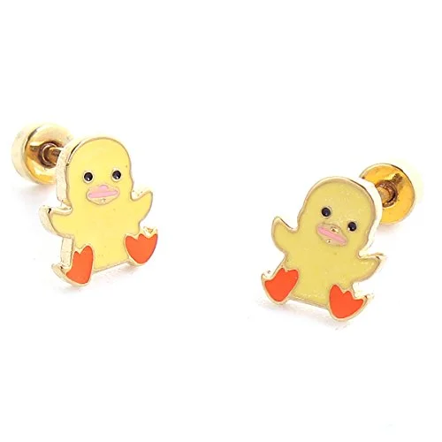 SEXY SPARKLES stainless steel Duck stud earrings for girls teens women Hypoallergenic jewelry