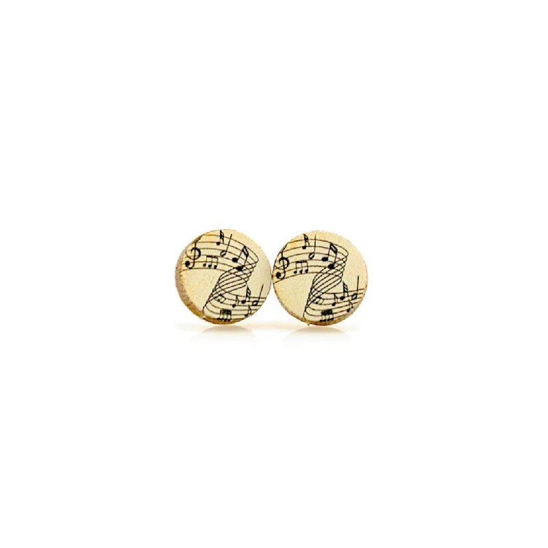 Sheet Music Stud Earrings