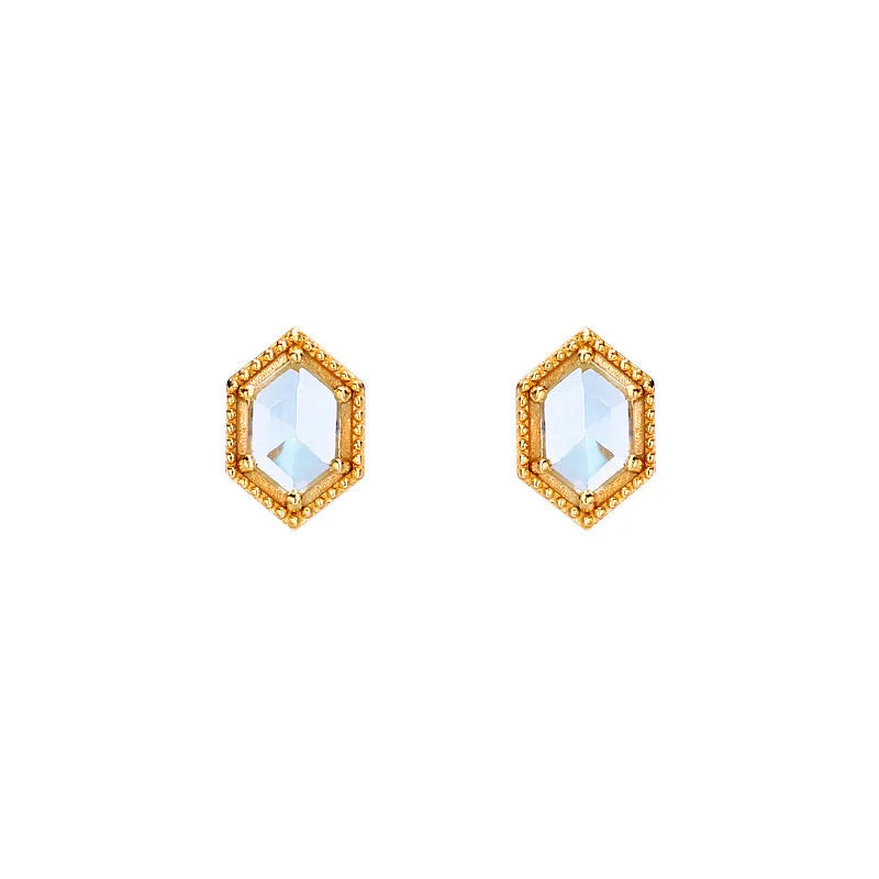 Sky blue stud earrings