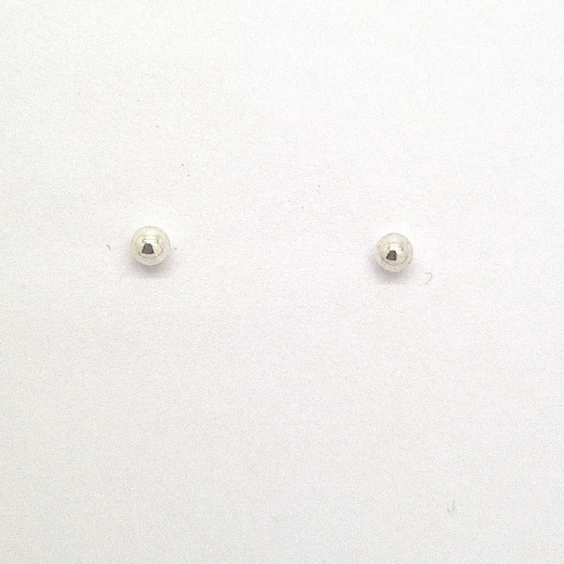 Sterling silver 3mm ball stud earrings 35009