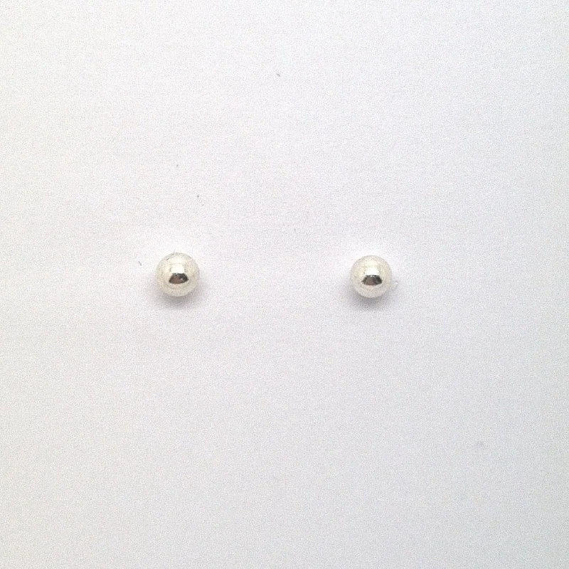 Sterling silver 4mm polished ball stud earrings 35010