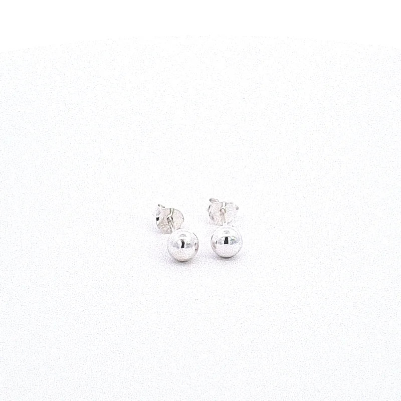 Sterling silver 5mm polished ball stud earrings 35011