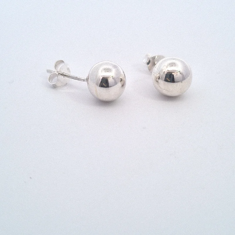 Sterling silver 8mm polished ball stud earrings 37639