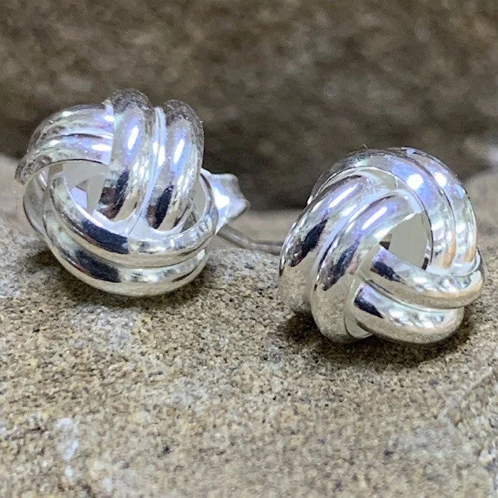 STERLING SILVER KNOT STUD EARRINGS