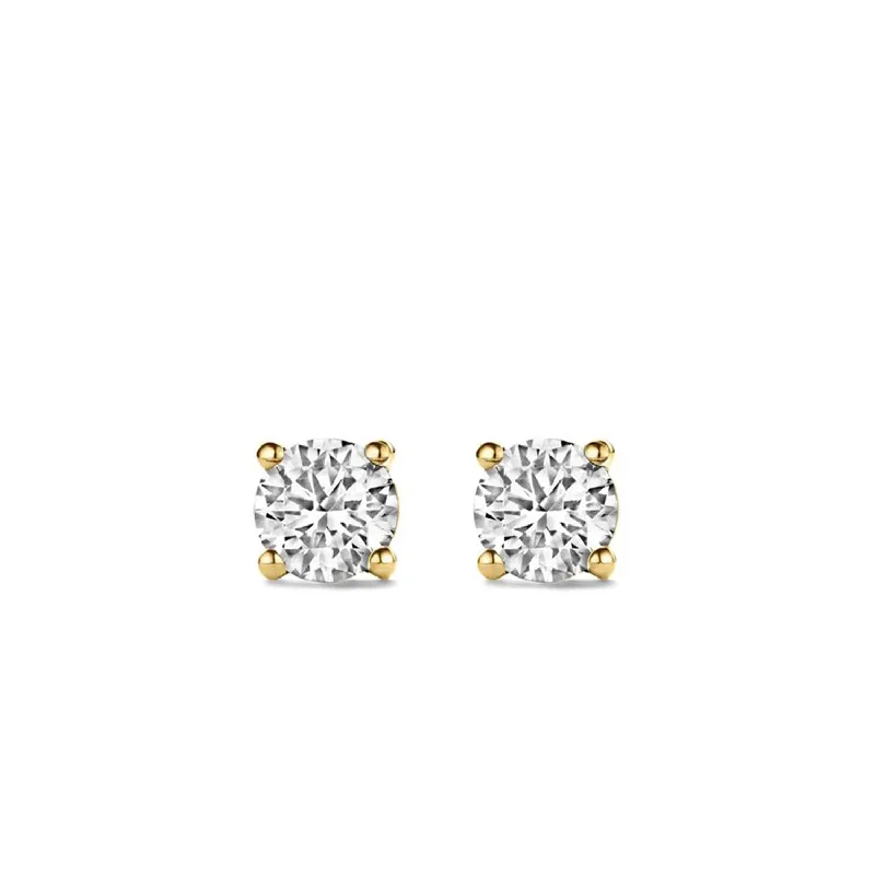 Ti Sento Solitaire Stud Earrings, Gold