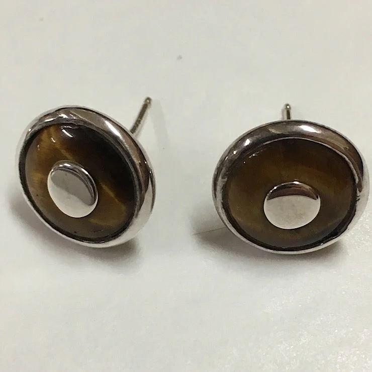 TIGERS EYE STUD EARRINGS