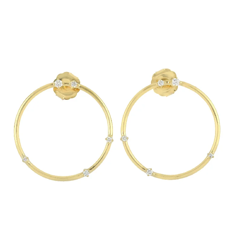 Natural Diamond Stud Earrings 14k Yellow Gold Jewelry