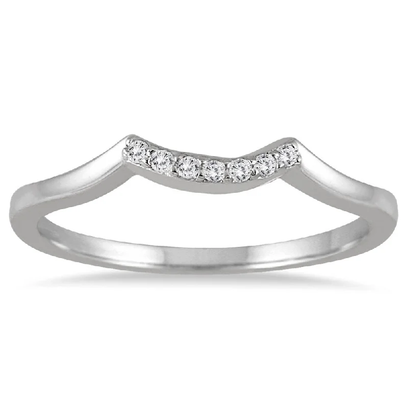 1/10 Carat TW Diamond Wedding Band in 10K White Gold