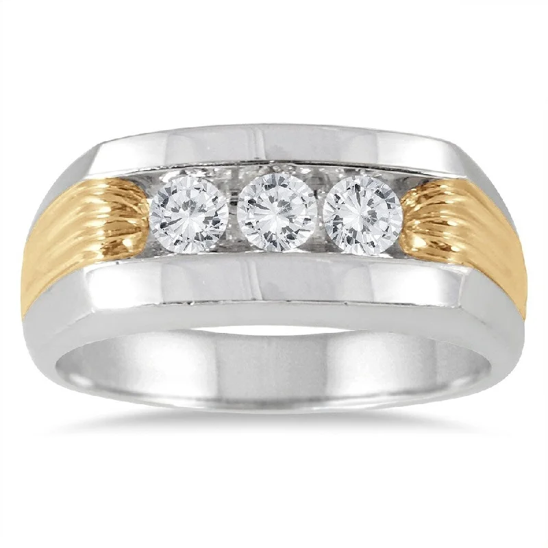 1/2 Carat TW Diamond Men's Ring in 10K Two Tone Gold