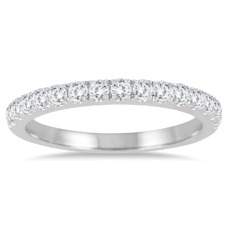 1/2 Carat TW Diamond Wedding Band in 10K White Gold