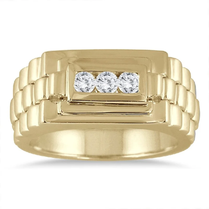 1/4 Carat TW Men's Diamond Ring in 10K Yellow Gold