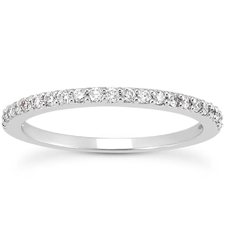 1/4 Carat TW White Diamond Band in 10K White Gold (K-L Color, I2-I3 Clarity)