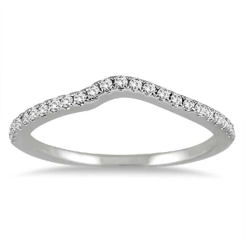 1/6 Carat TW Diamond Curved Wedding Band in 14K White Gold