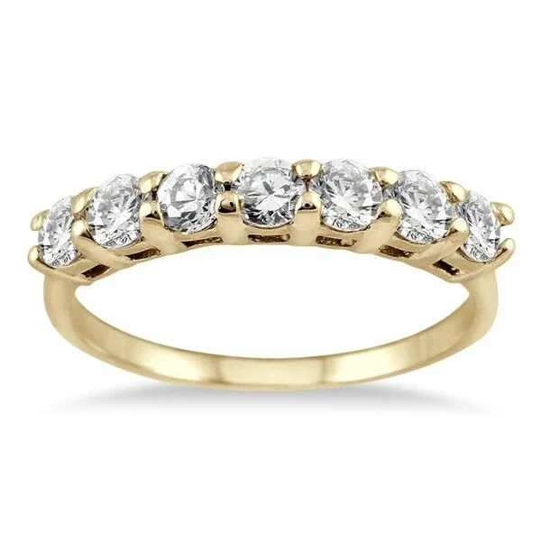 1 Carat TW Seven Stone Diamond Wedding Band in 14K Yellow Gold