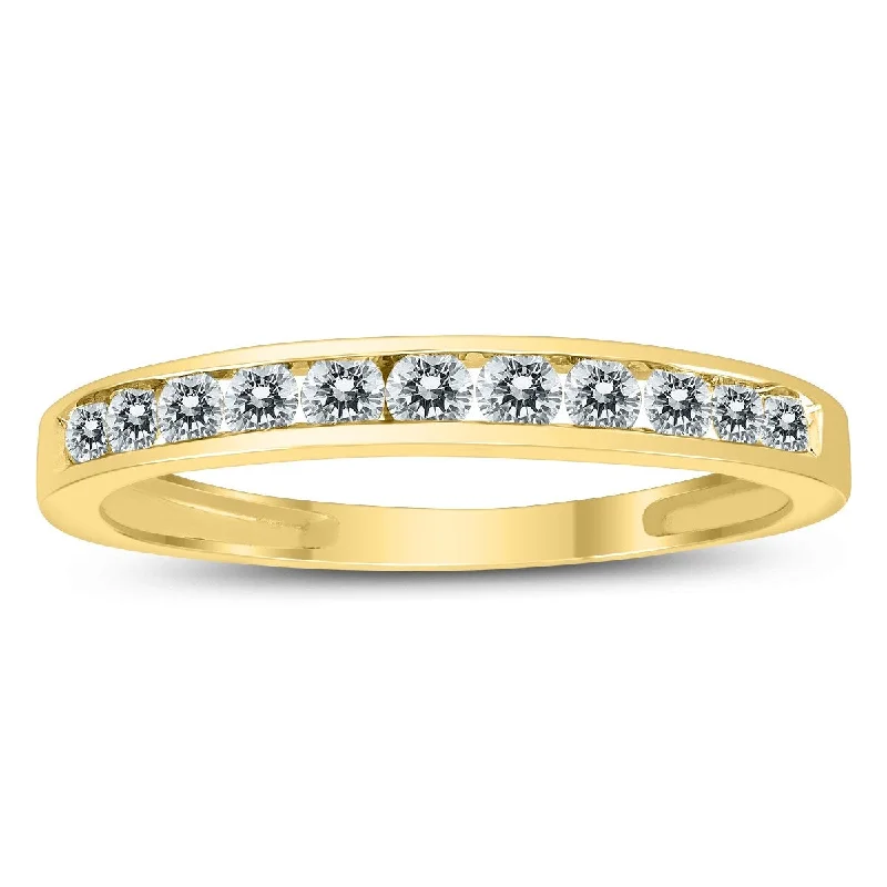 10k Yellow Gold 1/2ct TDW Channel Set Diamond Band