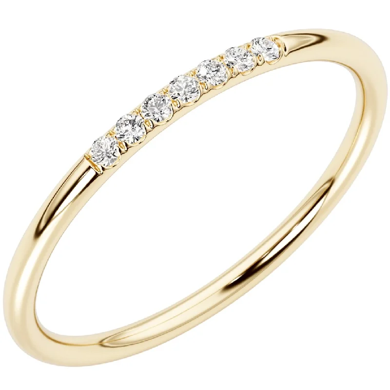 14k Gold Plated Sterling Silver Lab Diamond 1/20 ct Stacking Ring Band