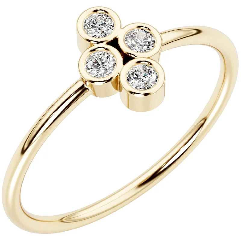 14k Gold Plated Sterling Silver Lab Diamond 1/8 ct Stacking Ring Band