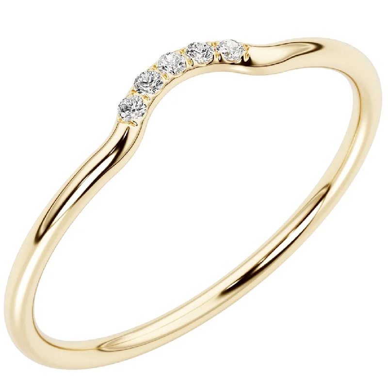 14k Gold Plated Sterling Silver Lab Diamond Minimalist Stacking Ring Band