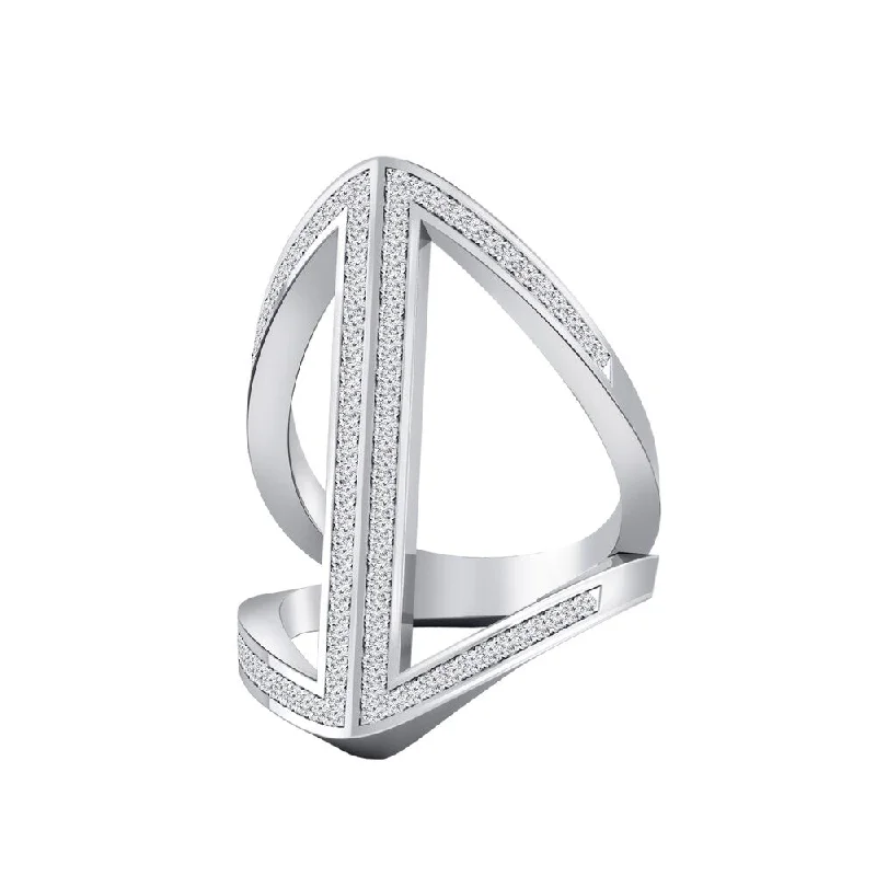 Auriya 0.40ctw Open Geometric Diamond Ring 14k Gold