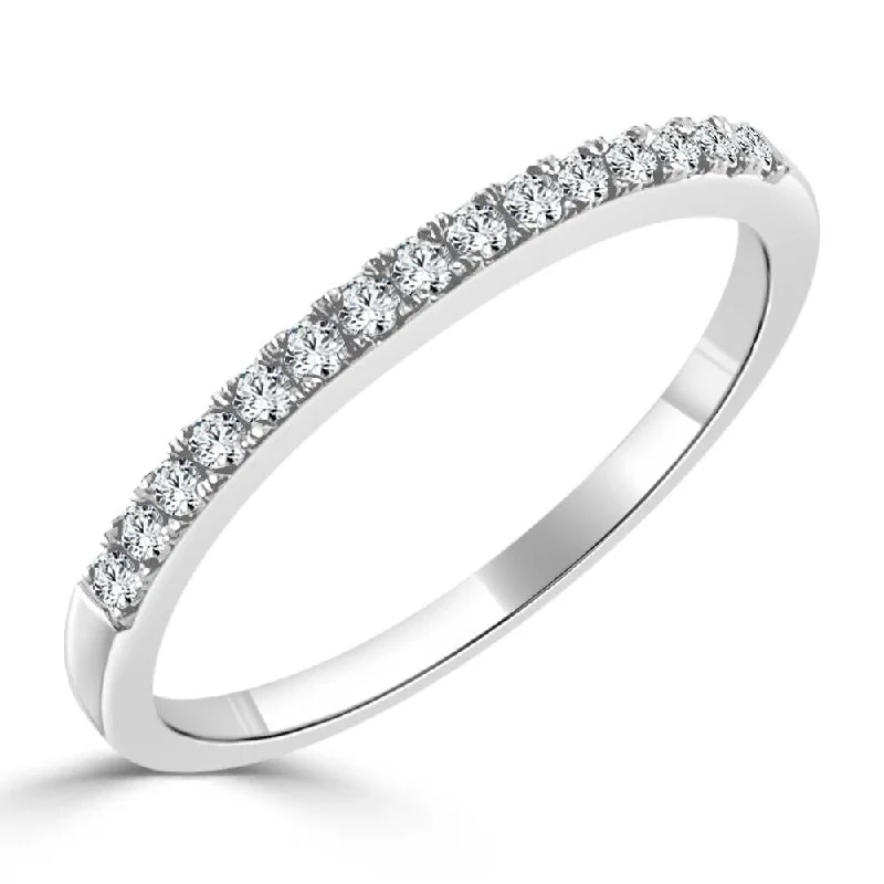 Auriya 10k Gold 1/5ctw Ultra-thin Stackable Diamond Wedding Band