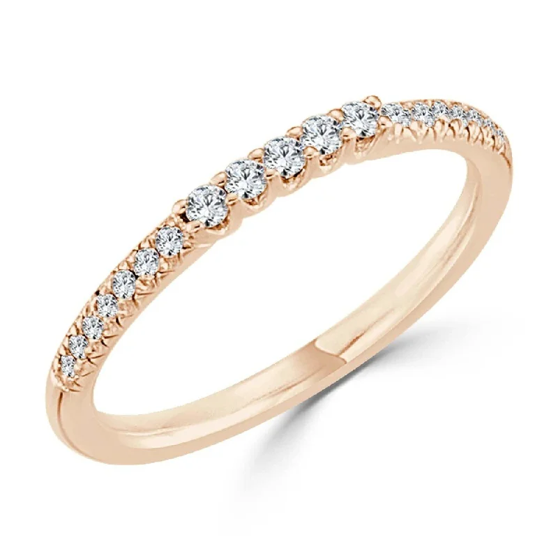 Auriya 10k Gold 1/6cttw Ultra-thin Stackable Diamond Wedding Band