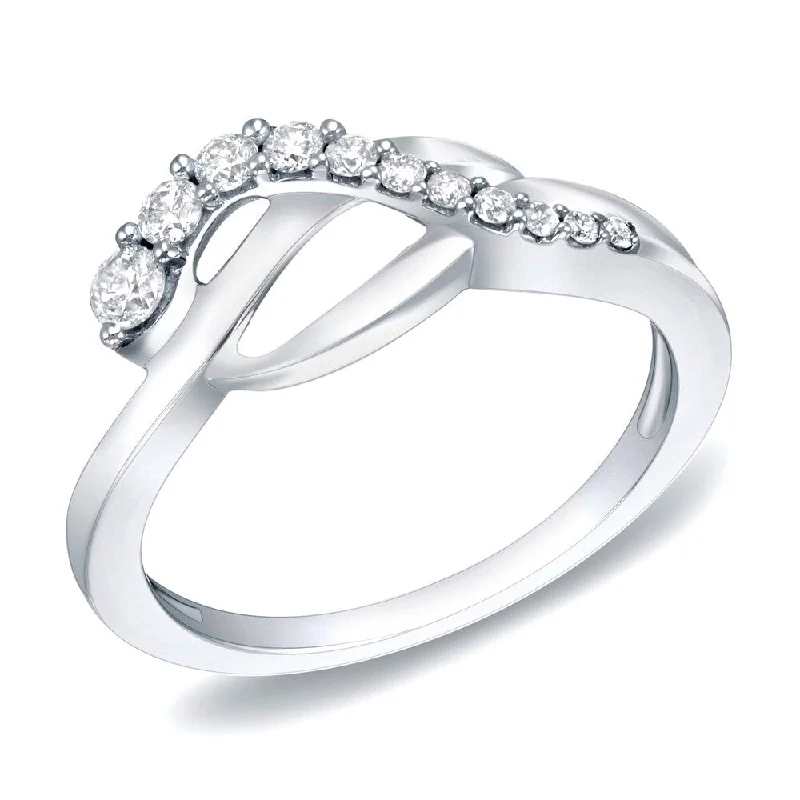 Auriya 14k White Gold 1/4ct TDW Infinity Knot Diamond Ring (H-I, SI1-SI2)