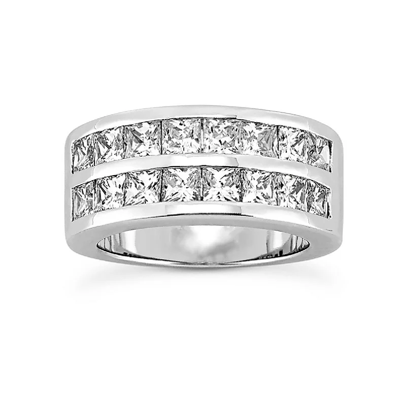 Auriya 3/4ctw Double Row Diamond Wedding Band 14k Gold