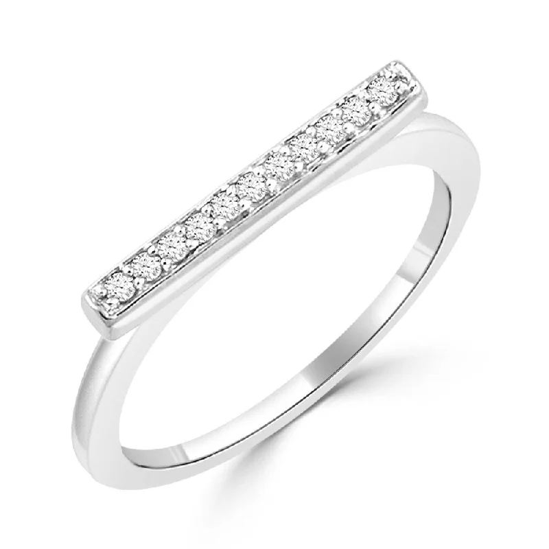 Auriya Petite Stackable 1/10ctw Diamond Bar Ring 10K Gold