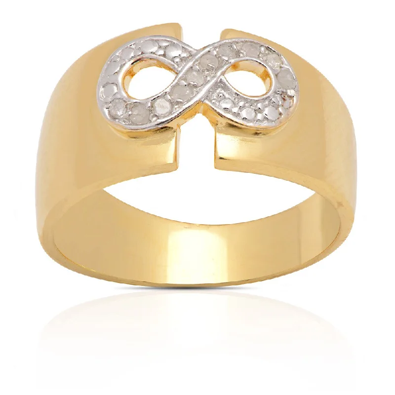 Finesque 18k Gold Over Silver 1/10ct TDW Diamond Infinity Ring