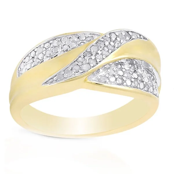 Finesque Gold over Sterling Silver Diamond Accent Infinity Design Ring