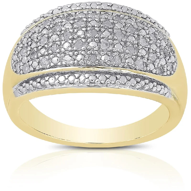 Finesque Sterling Silver 1/5ct TDW Diamond Ring