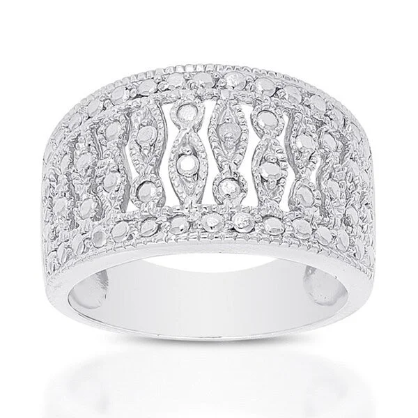 Finesque Sterling Silver Diamond Accent Ring