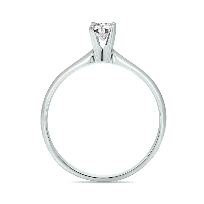 Marquee 1/3 Carat Round Diamond Solitaire Ring in 14K White Gold