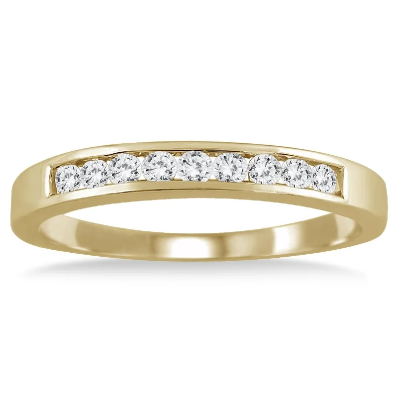 Marquee 1/4 Carat TW Channel Set Diamond Band in 10K Yellow Gold (K-L Color, I2-I3 Clarity)