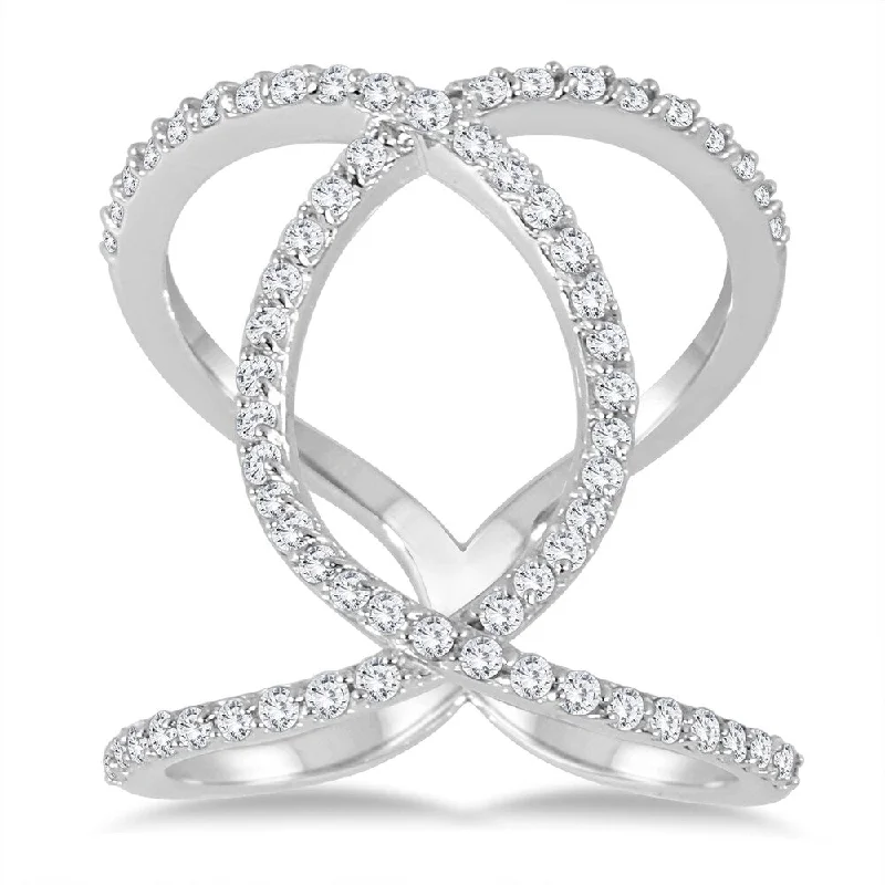 Marquee 5/8 Carat TW Diamond Open Infinity Link Ring in 14K White Gold