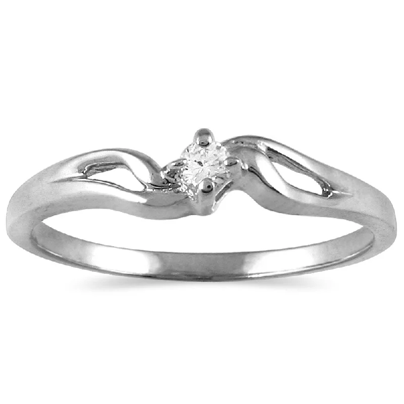 Marquee Diamond Promise Ring in 10K White Gold