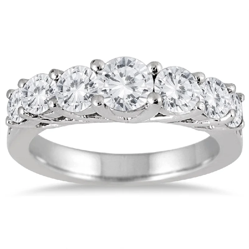 Marquee Jewels 10k White Gold 1 1/3ct TDW Diamond Seven Stone Ring