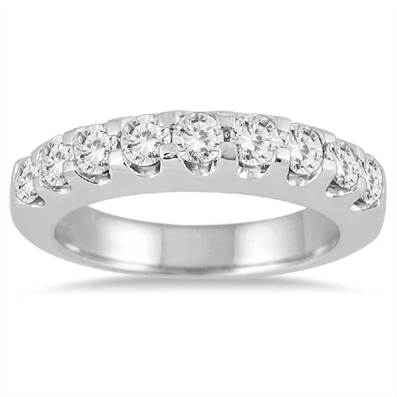 Marquee Jewels 10K White Gold 1ct TDW Diamond Wedding Band