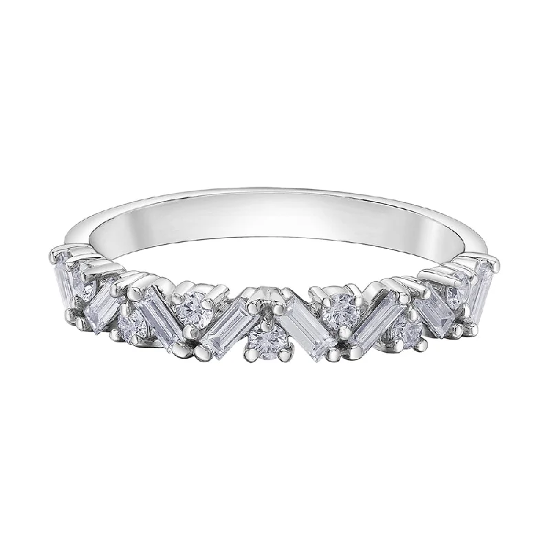 Vintage-Inspired Baguette Diamond Half-Eternity Ring