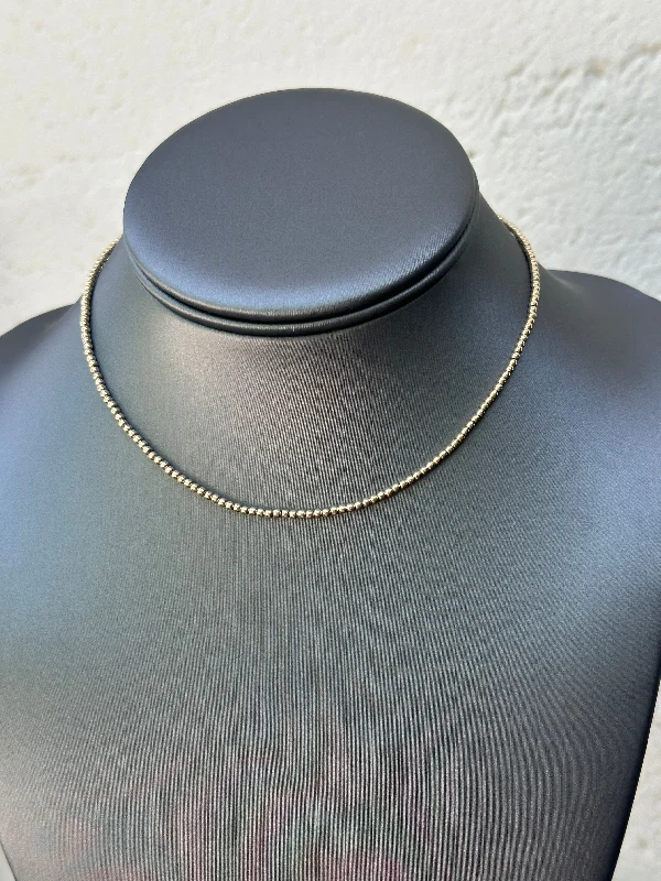 14K Gold Ball Necklace (2mm)