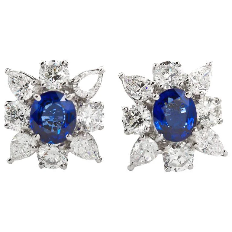 4.63 Carats Sapphire Diamond Cufflinks