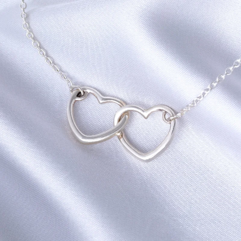 Two Hearts Sterling Silver Necklace